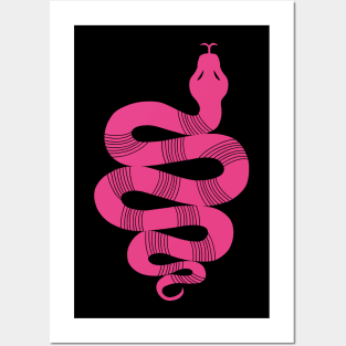 Large Snake pink Posters and Art